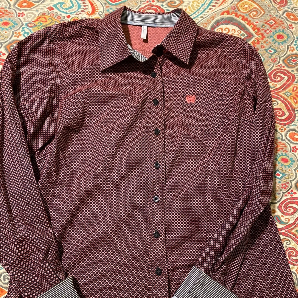 Womens Cinch Button Up size large